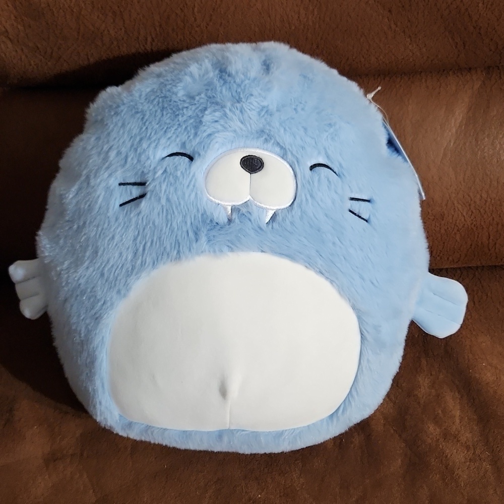 Squishmallows Walrus Harvey Fuzzamallow Blue 12 Inch New